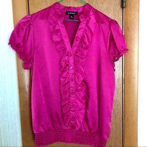 Pink Satin Ruffle Top 🎀